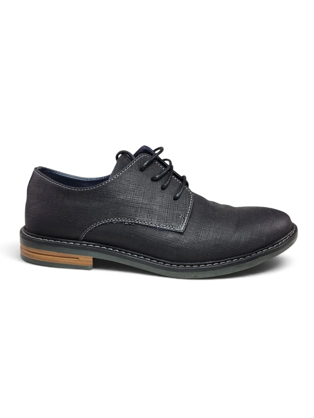 Steve Madden M-Marty Men's Black PU Plain Toe Derby Dress Shoes Size 10 Lace Up